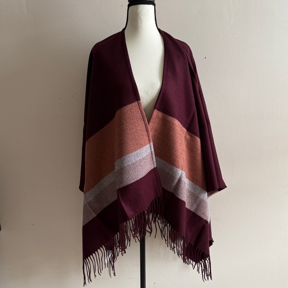 Uniqlo Burgundy 2-Way Stole Shawl